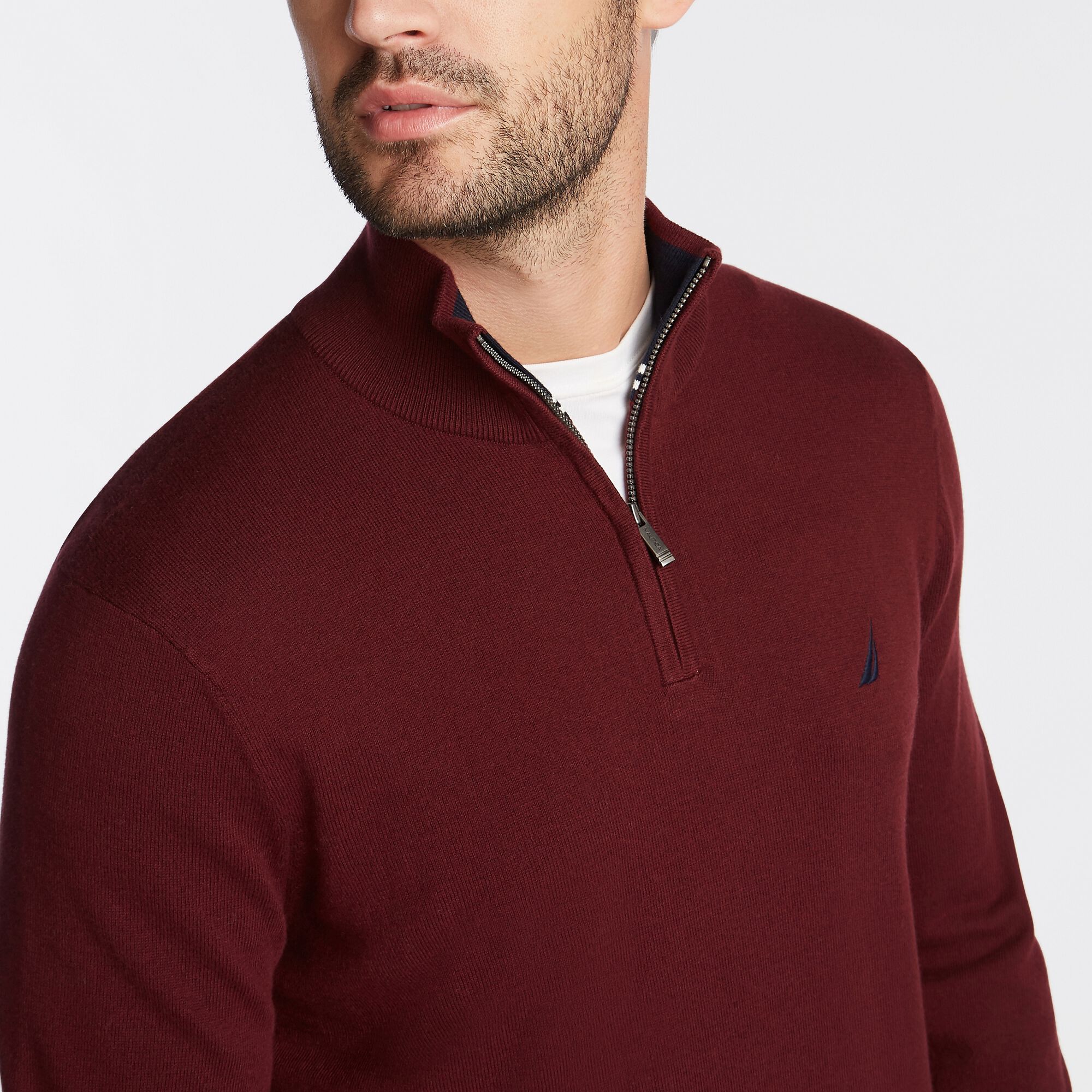Nautica Mens Navtech Quarter-Zip Sweater
